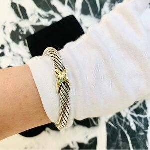 AUTH DAVID YURMAN 7mm Cable X bracelet
